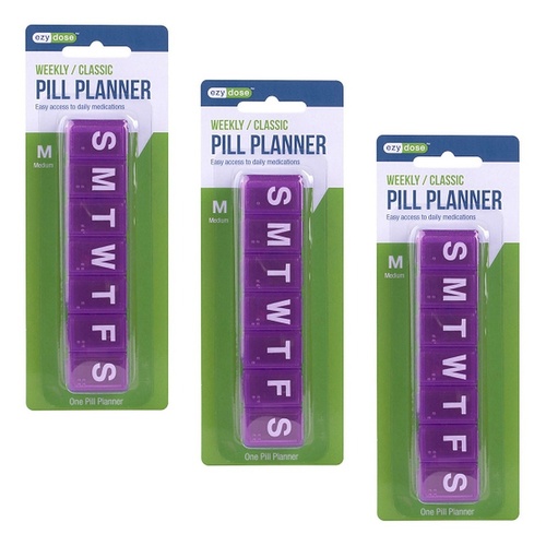 Ezy Dose 7 Day Pill Reminder Medium Pack of 3