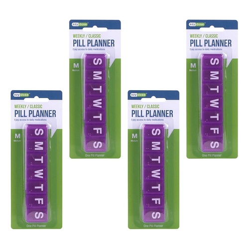 Ezy Dose 7 Day Pill Reminder Medium Pack of 4