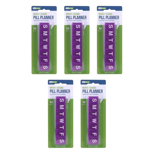 Ezy Dose 7 Day Pill Reminder Medium Pack of 5