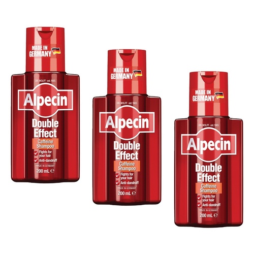 Alpecin Double Effect Caffeine Shampoo 200mL Pack of 3