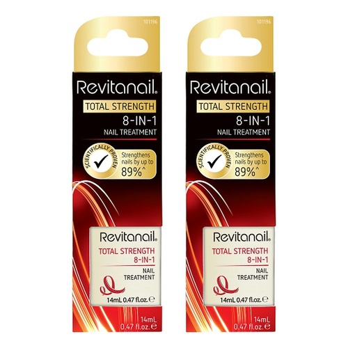 Revitanail Total Strength 8-in-1 Nail Treatment 14mL Pack of 2