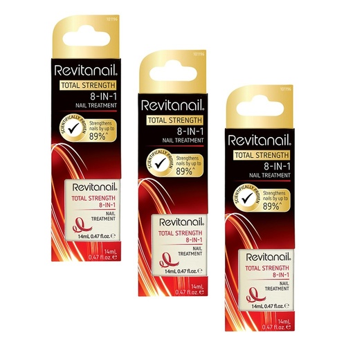 Revitanail Total Strength 8-in-1 Nail Treatment 14mL Pack of 3