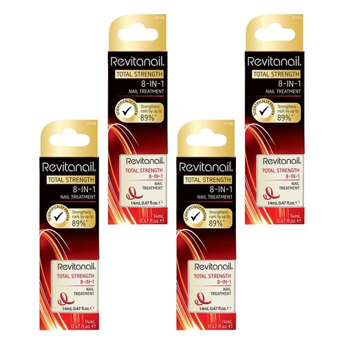 Revitanail Total Strength 8-in-1 Nail Treatment 14mL Pack of 4