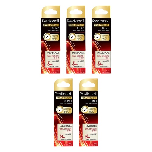 Revitanail Total Strength 8-in-1 Nail Treatment 14mL Pack of 5