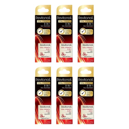 Revitanail Total Strength 8-in-1 Nail Treatment 14mL Pack of 6