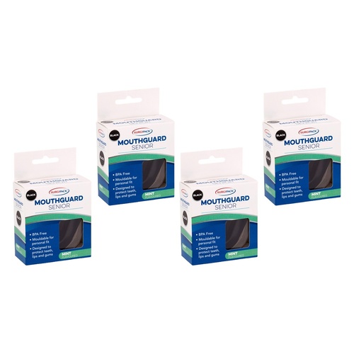 SurgiPack Mouthguard Senior Black Pack of 4