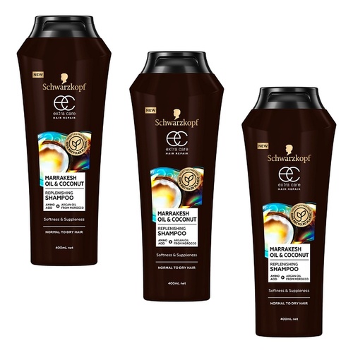 Schwarzkopf Extra Care Marrakesh Oil & Coconut Replenishing Shampoo Pack of 3