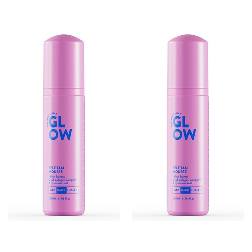 Australian Glow Self Tan Mousse Dark 200mL Pack of 2