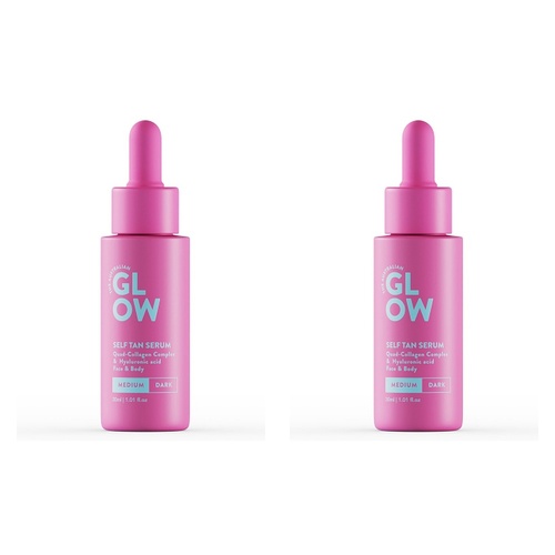 Australian Glow Self Tan Serum Medium 30mL Pack of 2