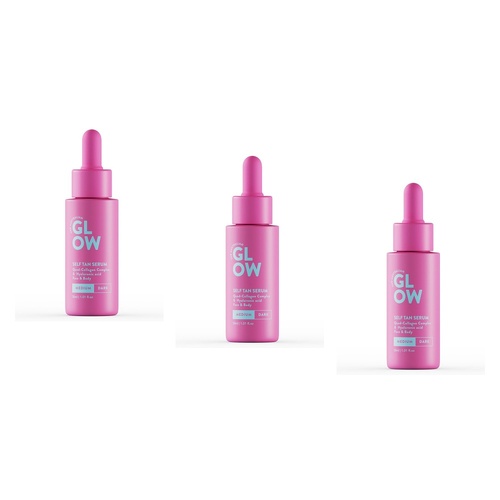 Australian Glow Self Tan Serum Medium 30mL Pack of 3