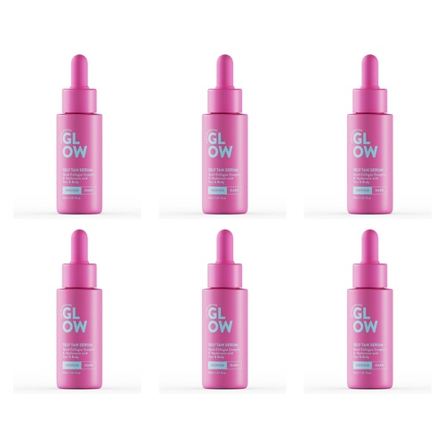Australian Glow Self Tan Serum Medium 30mL Pack of 6