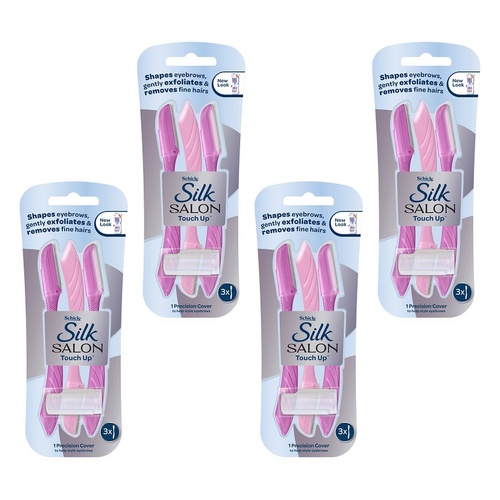 Schick Silk Salon Touch Up Disposable Razors 3 Pack Bundle of 4