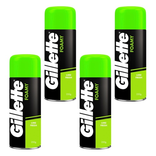 Gillette Shaving Foam Lemon Lime 250g Pack of 4