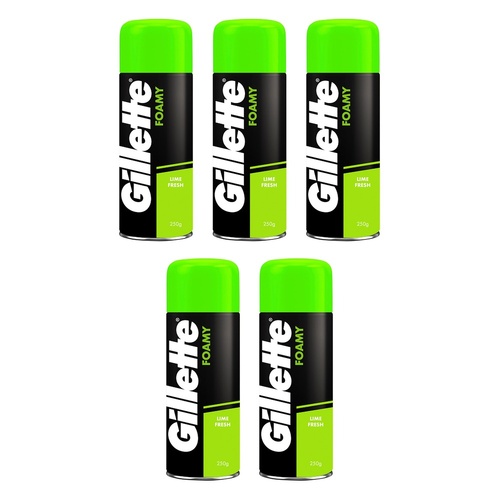 Gillette Shaving Foam Lemon Lime 250g Pack of 5