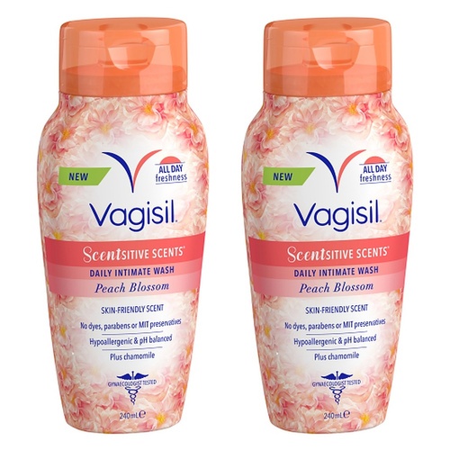 Vagisil Scentsitive Scents Peach Blossom Intimate Wash 240mL x 3 Bundle of 2