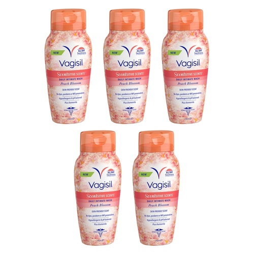 Vagisil Scentsitive Scents Peach Blossom Intimate Wash 240mL x 3 Bundle of 5
