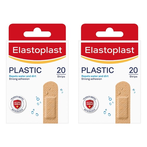 Elastoplast Plastic Strip Plasters 20 Pack Bundle of 2