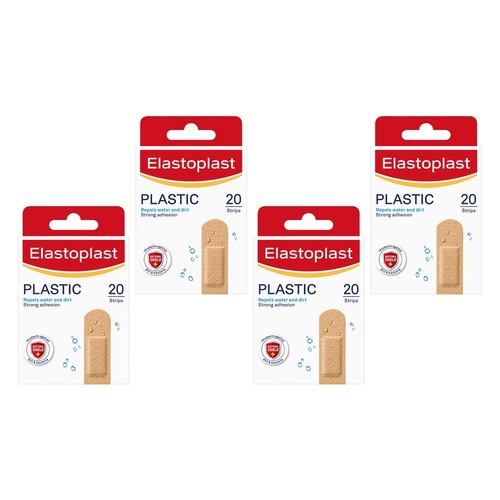 Elastoplast Plastic Strip Plasters 20 Pack Bundle of 4