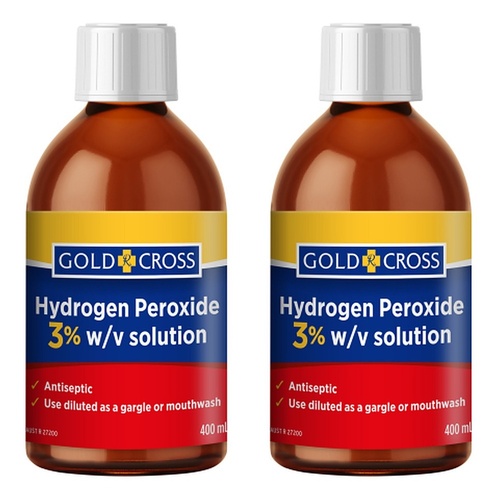 Goldx Hydrogen Peroxide 3% 400mL x 2 Bundle of 2