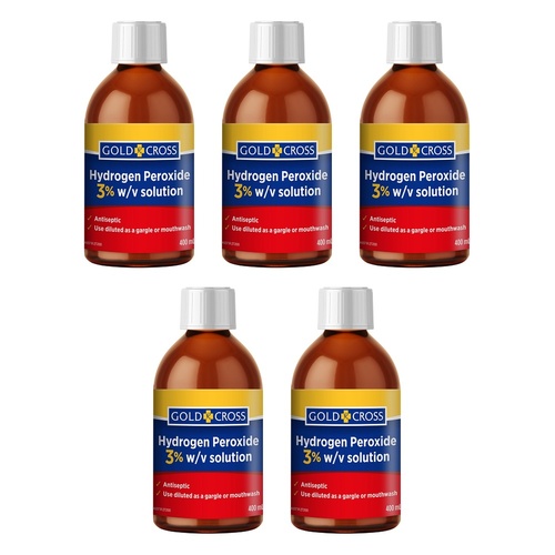 Goldx Hydrogen Peroxide 3% 400mL x 2 Bundle of 5