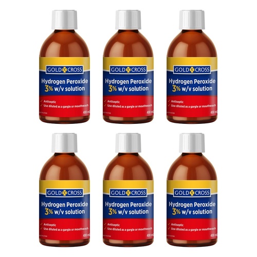 Goldx Hydrogen Peroxide 3% 400mL x 2 Bundle of 6