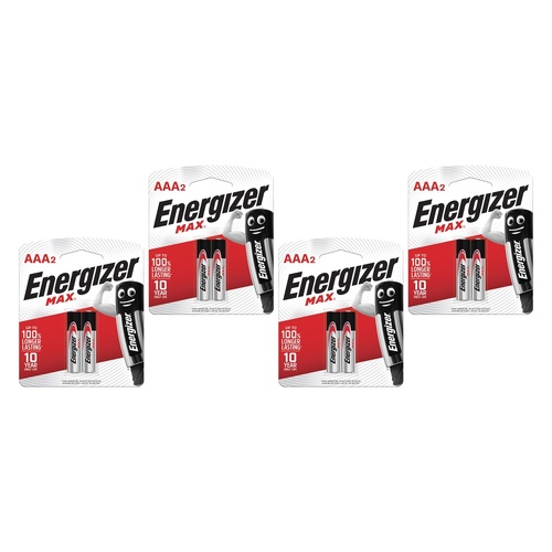 Energizer Max AAA Alkaline Batteries 2 Pack Bundle of 4