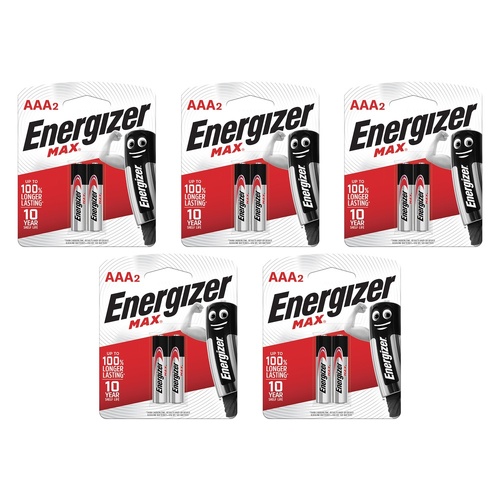 Energizer Max AAA Alkaline Batteries 2 Pack Bundle of 5