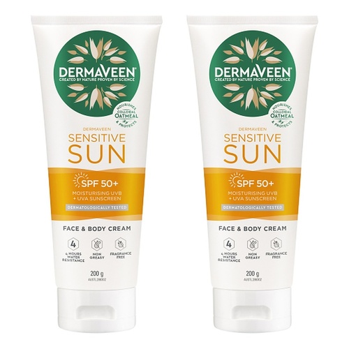 DermaVeen Daily Nourish Body Moisturiser SPF50+ 200g Pack of 2