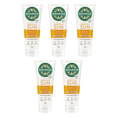 DermaVeen Daily Nourish Body Moisturiser SPF50+ 200g Pack of 5