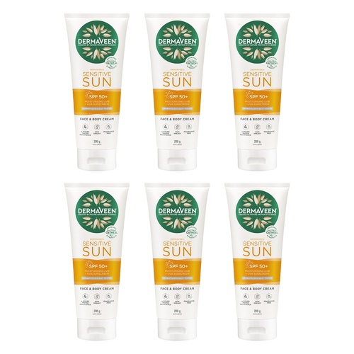 DermaVeen Daily Nourish Body Moisturiser SPF50+ 200g Pack of 6