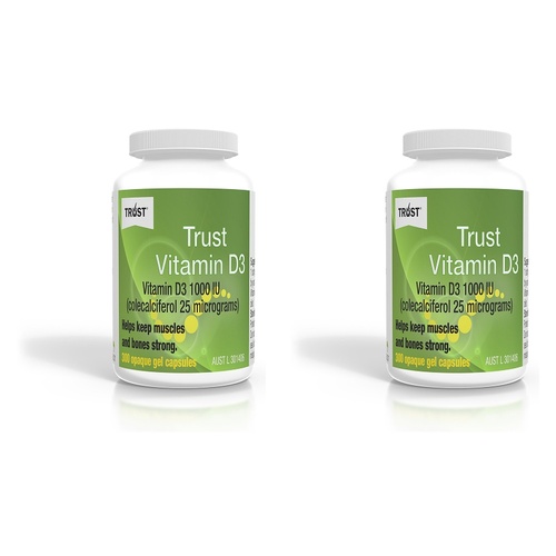Trust Vit D3 1000IU Capsules 300 Pack Bundle of 2