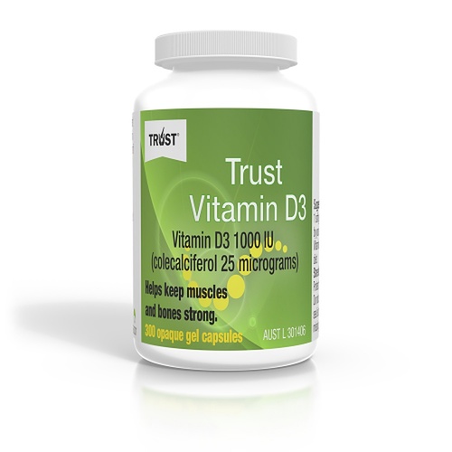 Trust Vit D3 1000IU Capsules 300 Pack