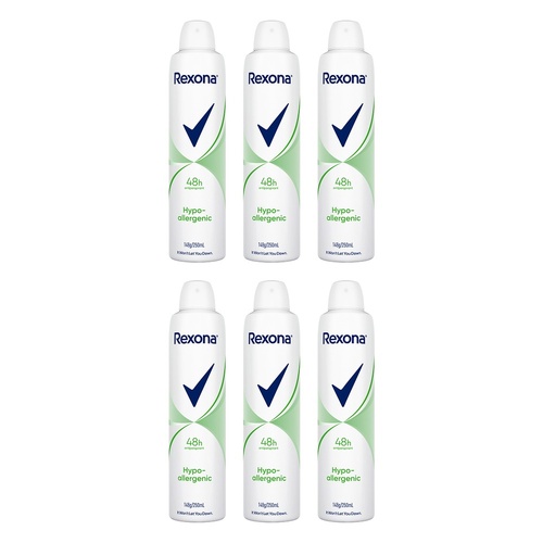 Rexona Women Antiperspirant Aerosol Deodorant Hypo-Allergenic 250mL Pack of 6