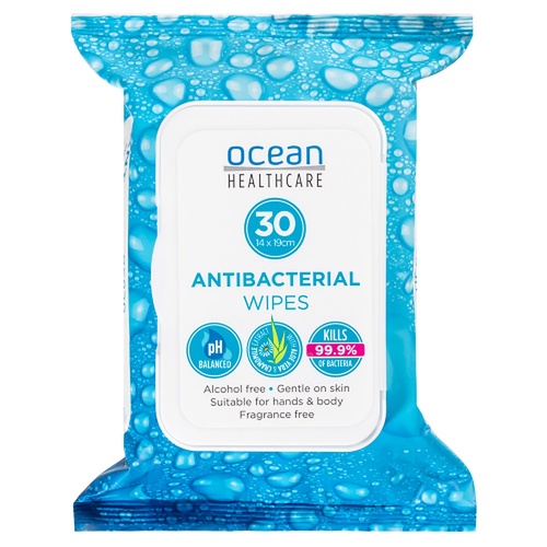 Ocean Healthcare Antibacterial Wipes 30 Pack x 6