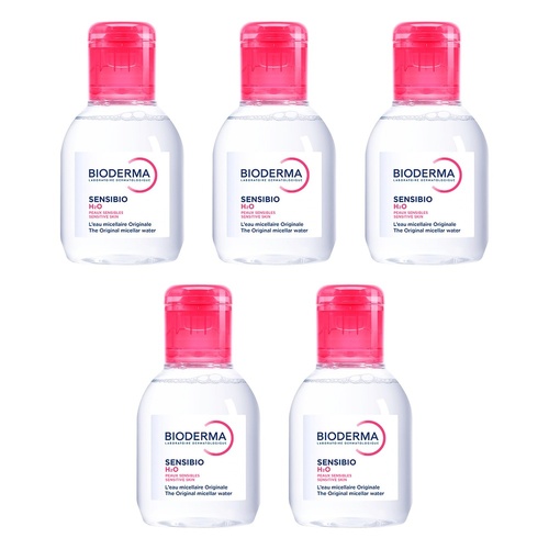 Bioderma Sensibio H2O Soothing Micellar Water Cleanser 100mL Pack of 5