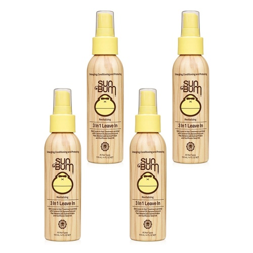 Sun Bum Beach Formula 3 in 1 Leave In Conditioner 118mL Pack of 4