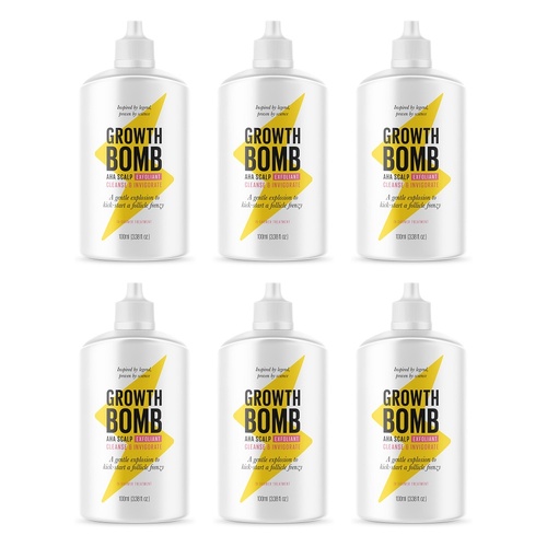 Growth Bomb AHA Scalp Exfoliant 100mL Pack of 6