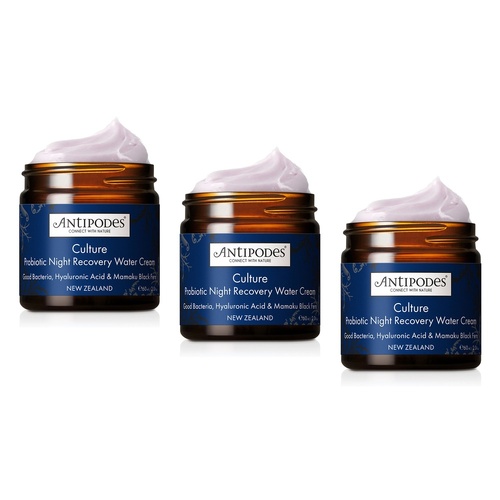 Antipodes Culture Probiotic Night Recovery Water Cream 60mL Pack of 3