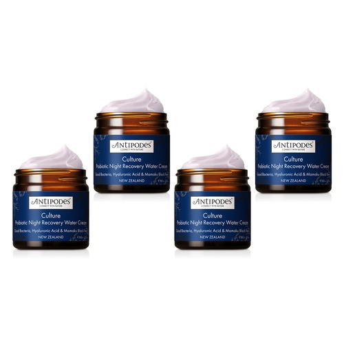Antipodes Culture Probiotic Night Recovery Water Cream 60mL Pack of 4