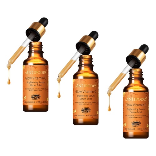 Antipodes Glow Vitamin C Brightening Serum 30mL Pack of 3