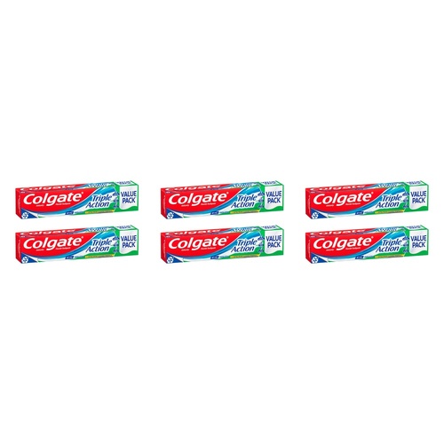 Colgate Triple Action Toothpaste Original Mint 210g Pack of 6