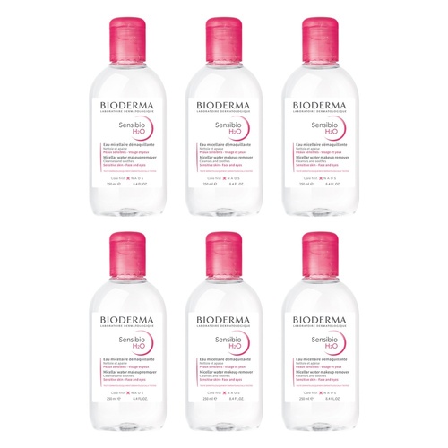 Bioderma Sensibio H2O Soothing Micellar Water Cleanser 250mL Pack of 6