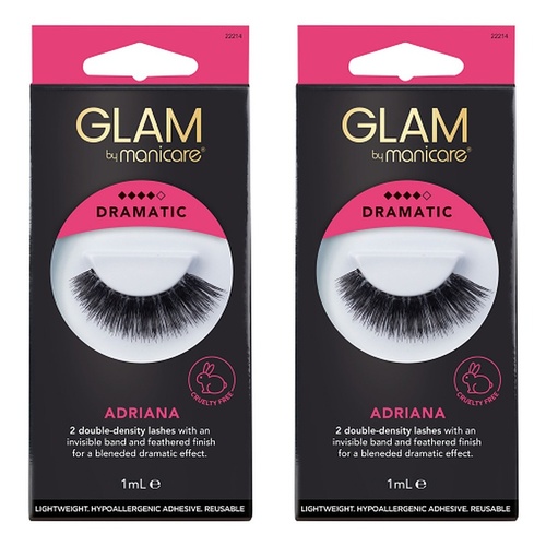 Glam by Manicare Adriana Lashes x 3 Bundle of 2