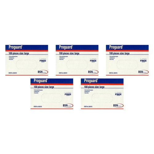 Proguard Vinyl Examination Gloves Large 100 Pack Bundle of 5