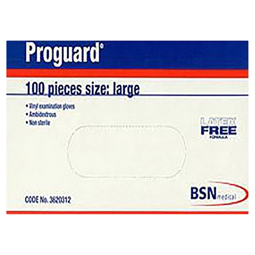 Proguard Vinyl Examination Gloves Large 100 Pack