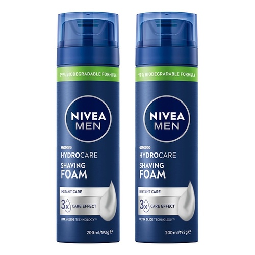 NIVEA Men Protect & Care Shaving Foam 200mL Pack of 2