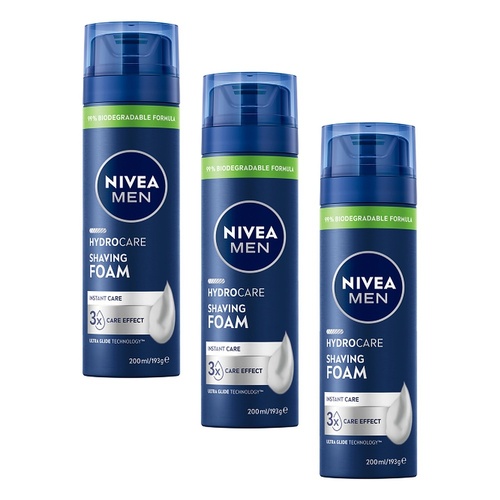 NIVEA Men Protect & Care Shaving Foam 200mL Pack of 3