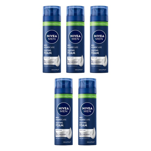 NIVEA Men Protect & Care Shaving Foam 200mL Pack of 5