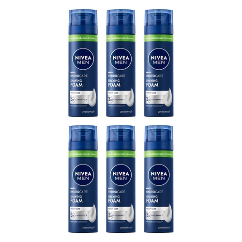 NIVEA Men Protect & Care Shaving Foam 200mL Pack of 6