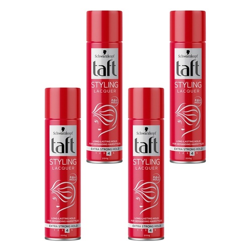 Schwarzkopf Taft Styling Lacquer Extra Strong Hold 200g Pack of 4